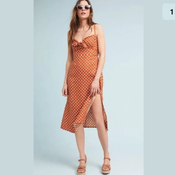 NEW Anthropologie faithful polka dot midi dress - Picture 2 of 8